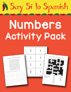 Spanish Numbers Activity Pack cover Currclick