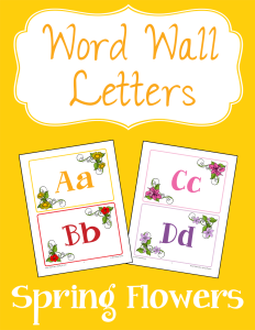 Word Wall Letters Spring Flowers cover Currclick
