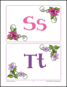 Word Wall Letters Spring Flowers image 2
