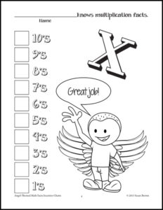 Angel Themed Math Facts Incentive Charts image 3