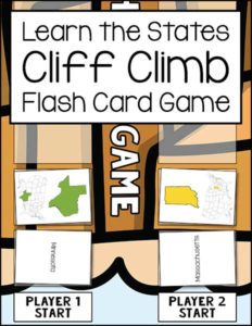 Learn the States Cliff Climb Flash Card Game