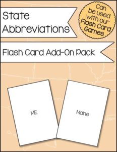 State Abbreviations Flash Card Add-On Pack