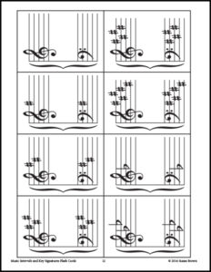 Music Intervals and Key Signatures Flash Cards image 3