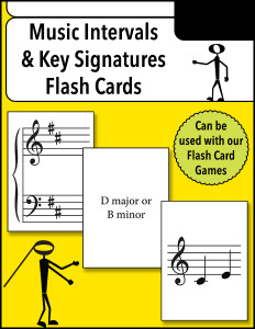Music Intervals and Key Signatures Flash Cards cover 600h