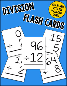 Division Flash Cards cover 600h