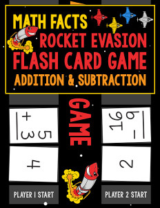 Math Facts Rocket Evasion Flash Card Game Addition Subtraction 600h