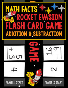Math Facts Rocket Evasion Flash Card Game: Addition & Subtraction
