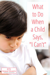 Child frowning - What to Do When a Child Says, "I Can't"