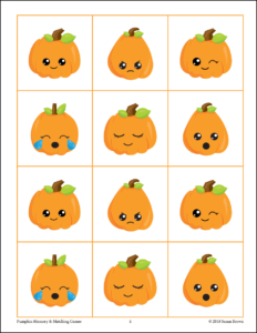 Pumpkin Memory and Matching Games pumpkin cards