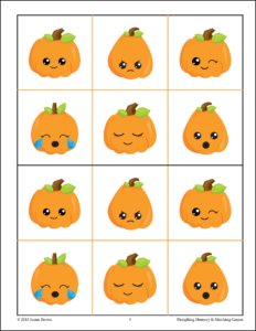 Pumpkin Memory and Matching Games pumpkin mats