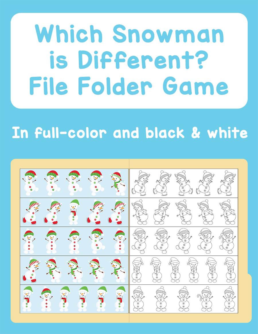 Which Snowman is Different File Folder Game