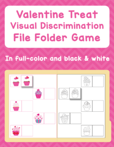 Valentine Treat Visual Discrimination File Folder Game