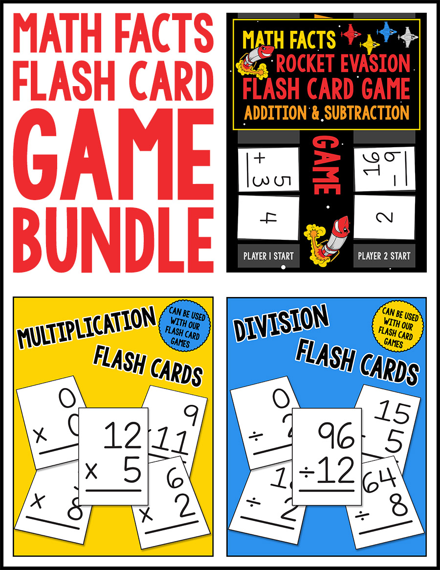 Math Facts Flash Card Game Bundle