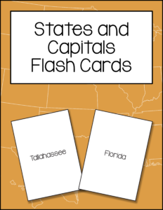 States and Capitals Flash Cards