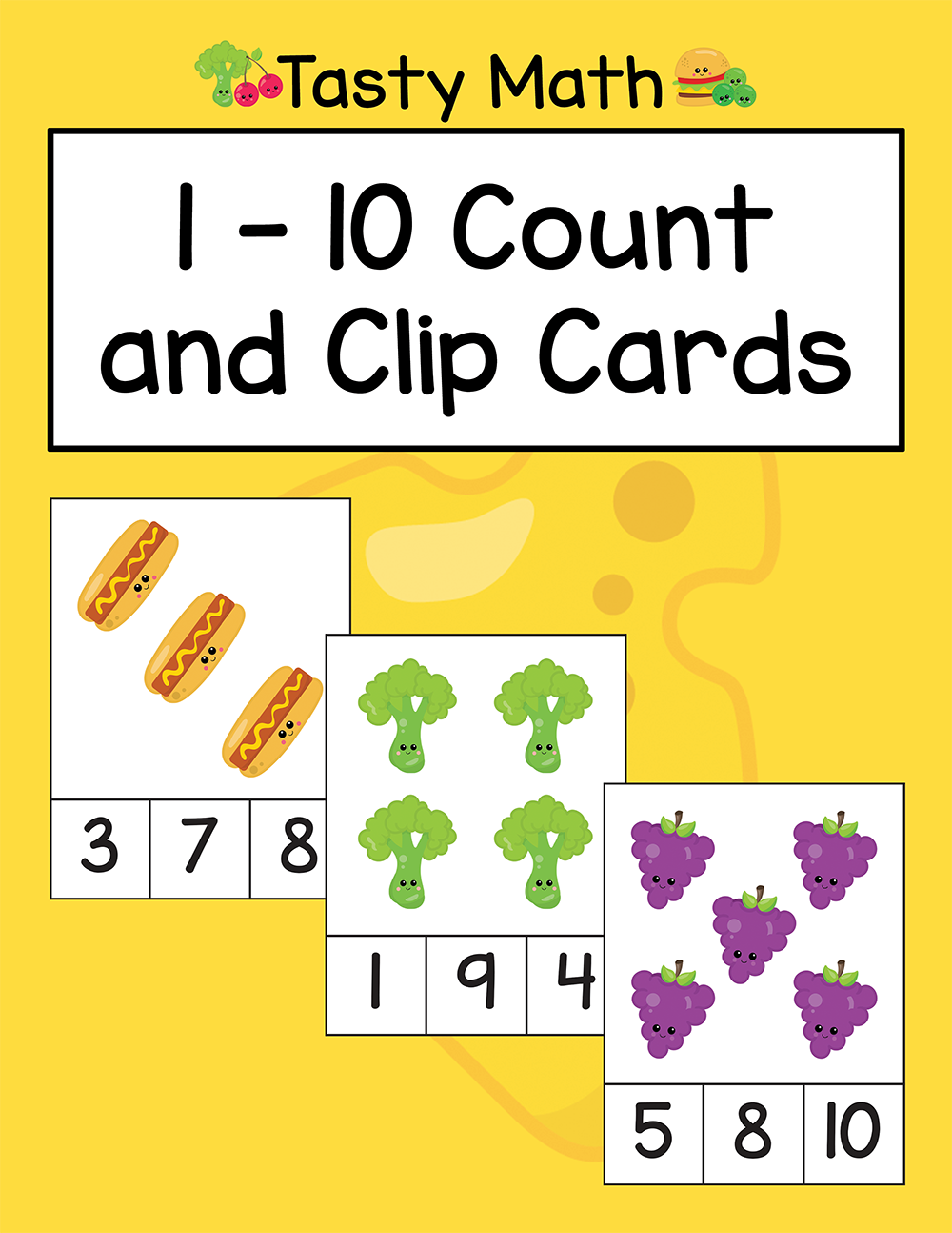 Tasty Math 1 - 10 Count and Clip Cards