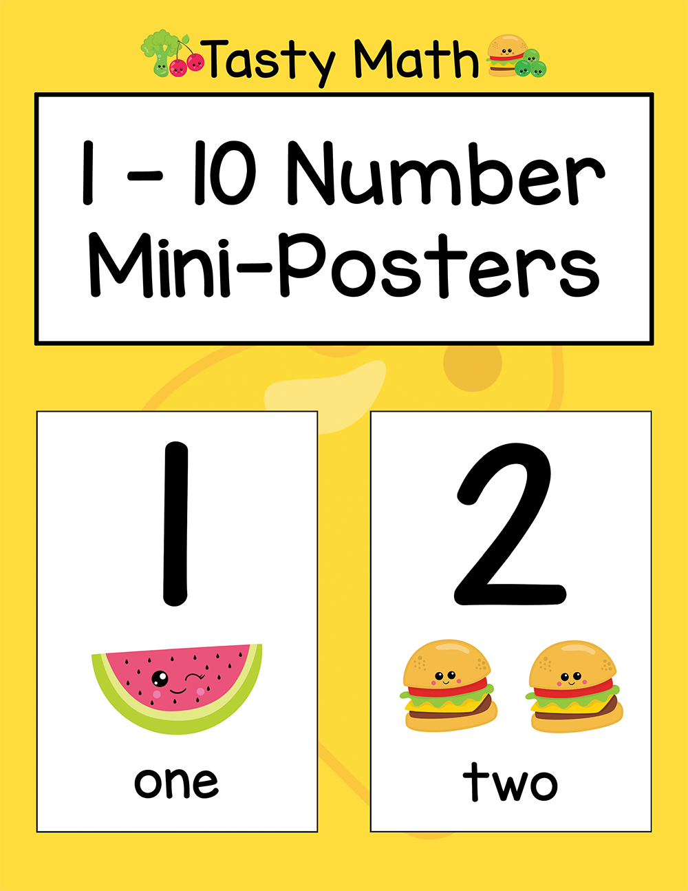 Tasty Math 1 - 10 Number Mini-Posters