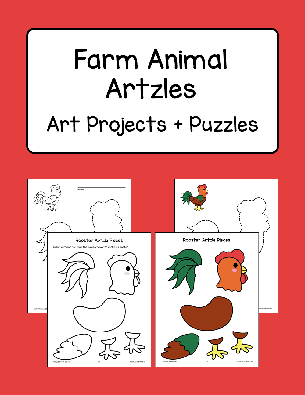 Farm Animal Artzles - Art Projects + Puzzles