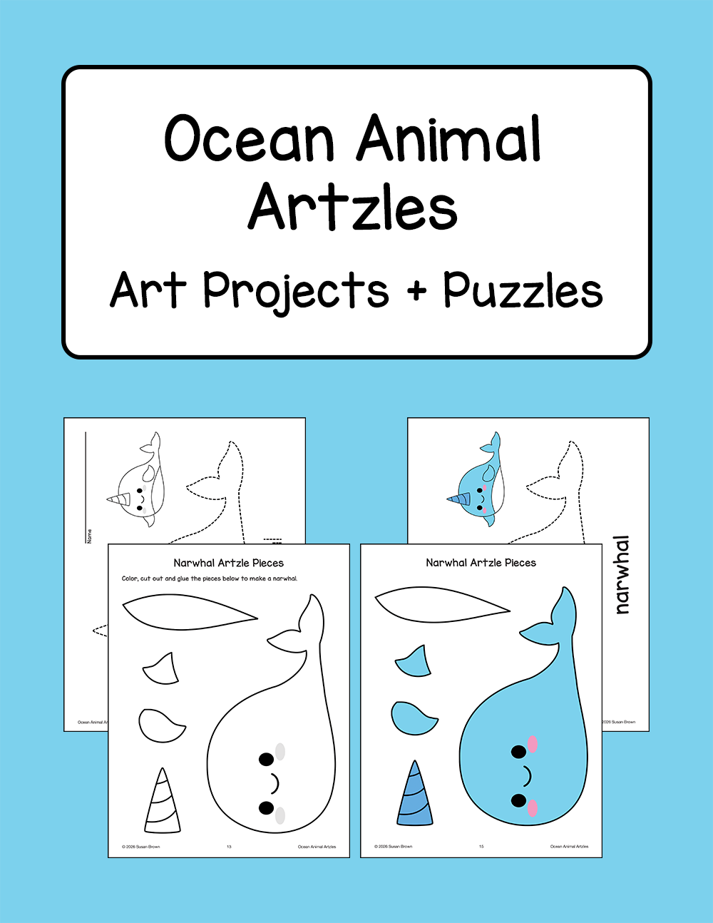 Ocean Animal Artzles - Art Projects + Puzzles