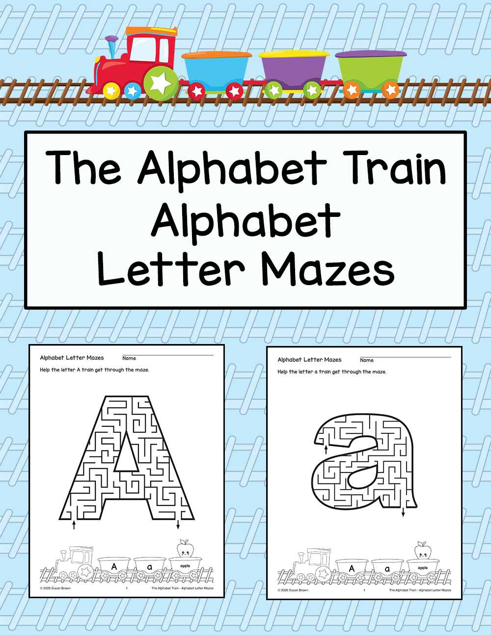 The Alphabet Train Alphabet Letter Mazes