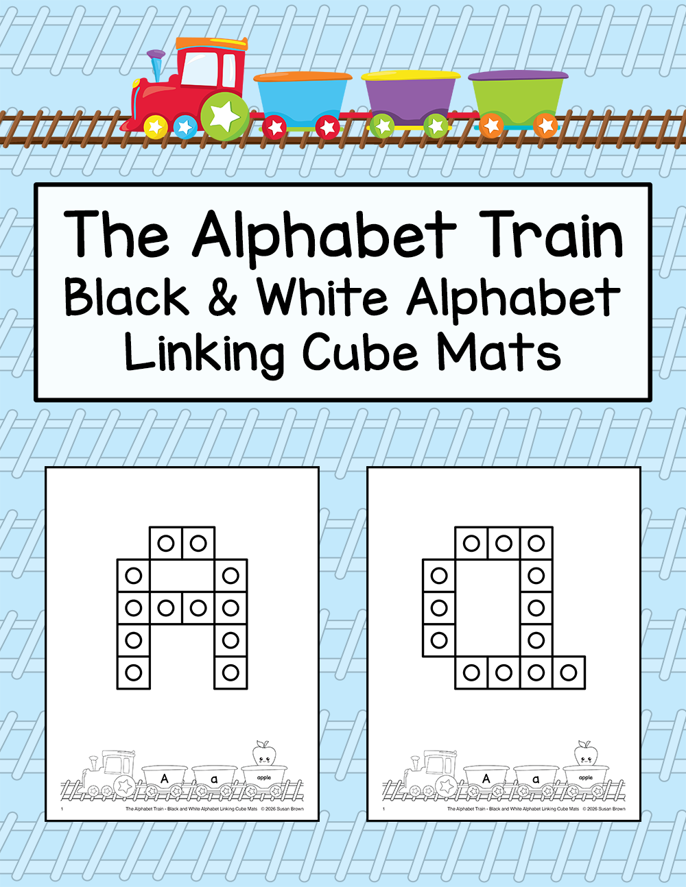 Black and White Alphabet Linking Cube Mats - The Alphabet Train - Warm ...