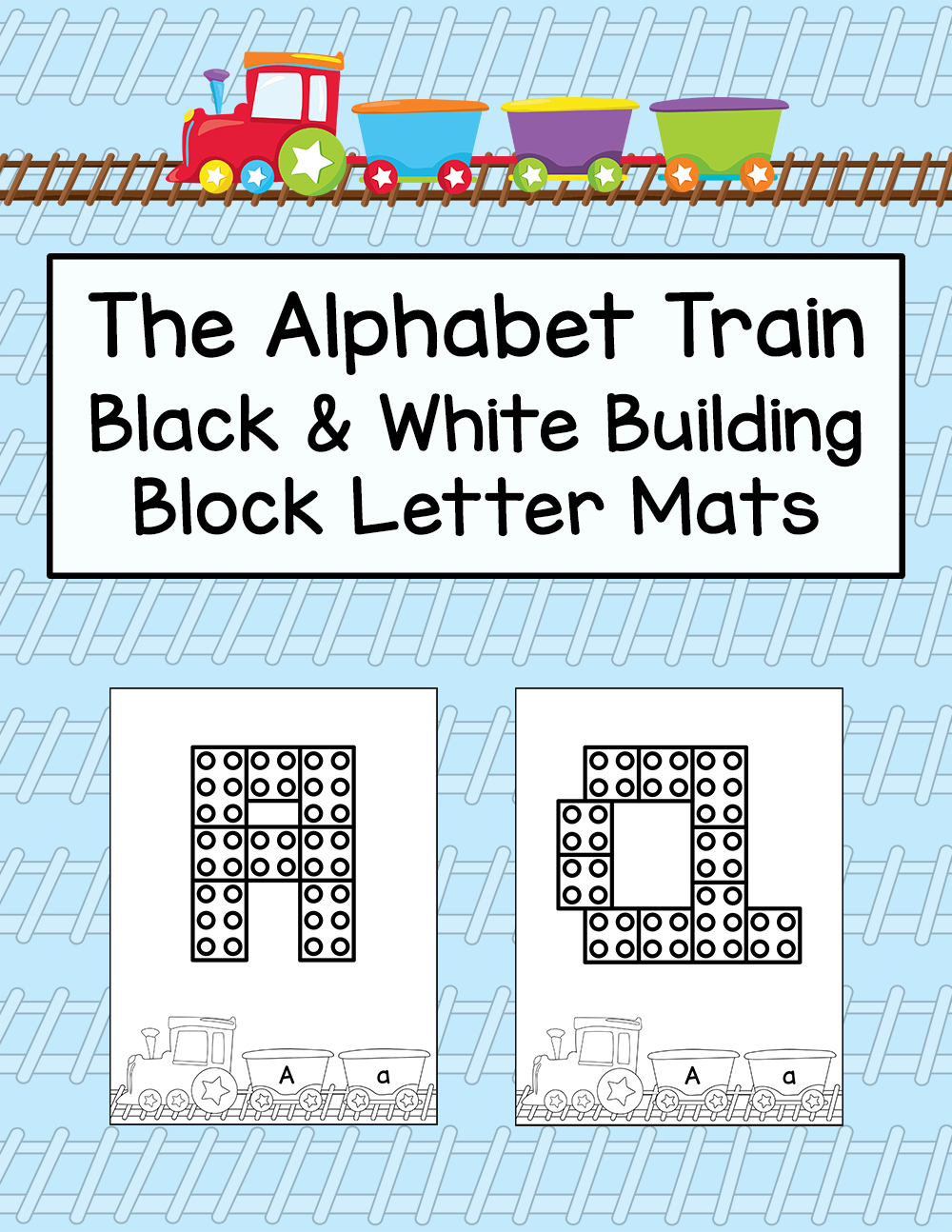 The Alphabet Train Black and White Building Block Letter Mats