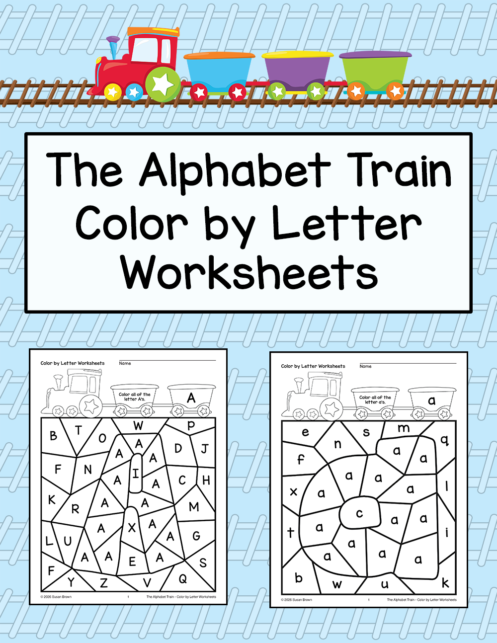 Color by Letter Worksheets - The Alphabet Train - Warm Hearts Publishing