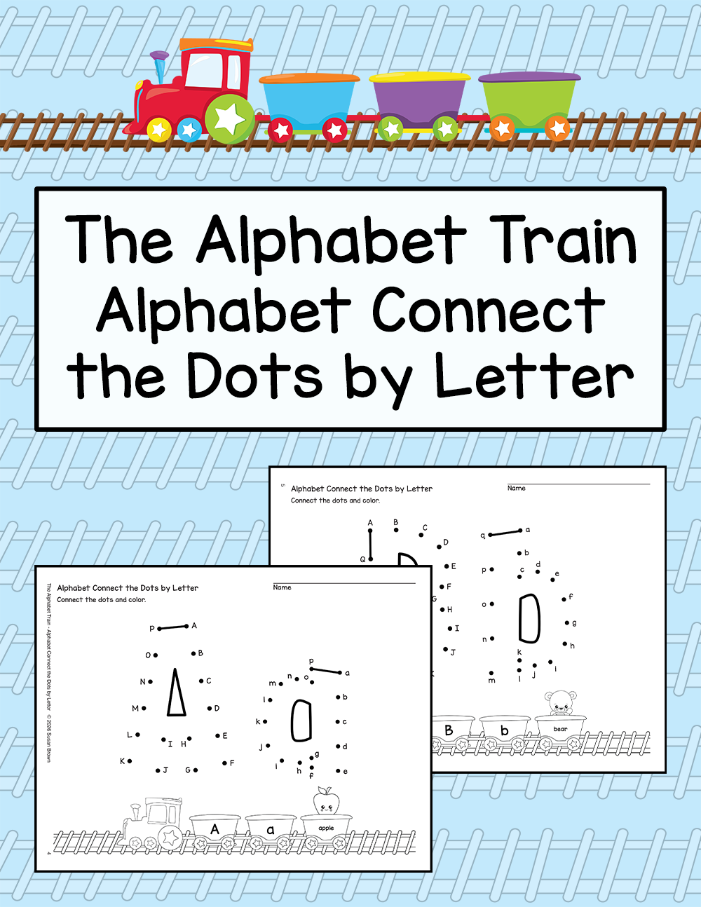 The alphabet Train Connect the Dots by Letter